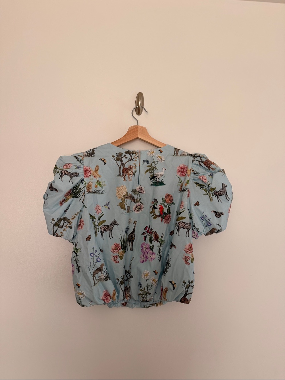 Antonio Melani Γ Jennifer Sumko Kip Floral Animal Print Puff Sleeve Top 8 NWT - Picture 5 of 7